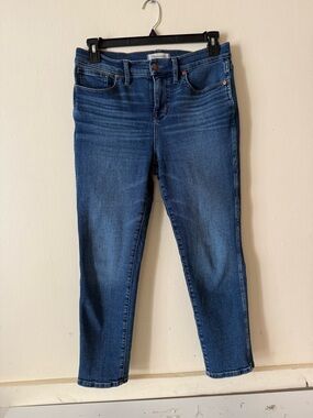 Madewell Mid Rise Stovepipe Jeans Blue Medium Wash Slim Straight SZ 29P 32X25